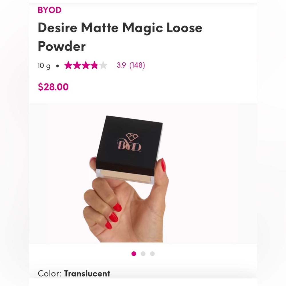 BYOD Desire Matte Magic Loose Powder in Transulcent